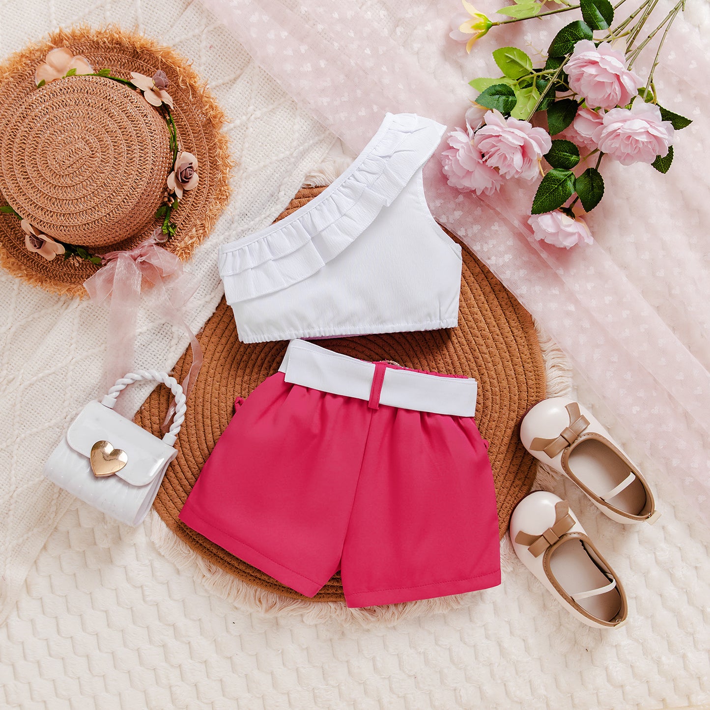Sweet And Stylish Rose Red Bow Shorts