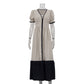 Linen Contrast Color Cardigan Dress
