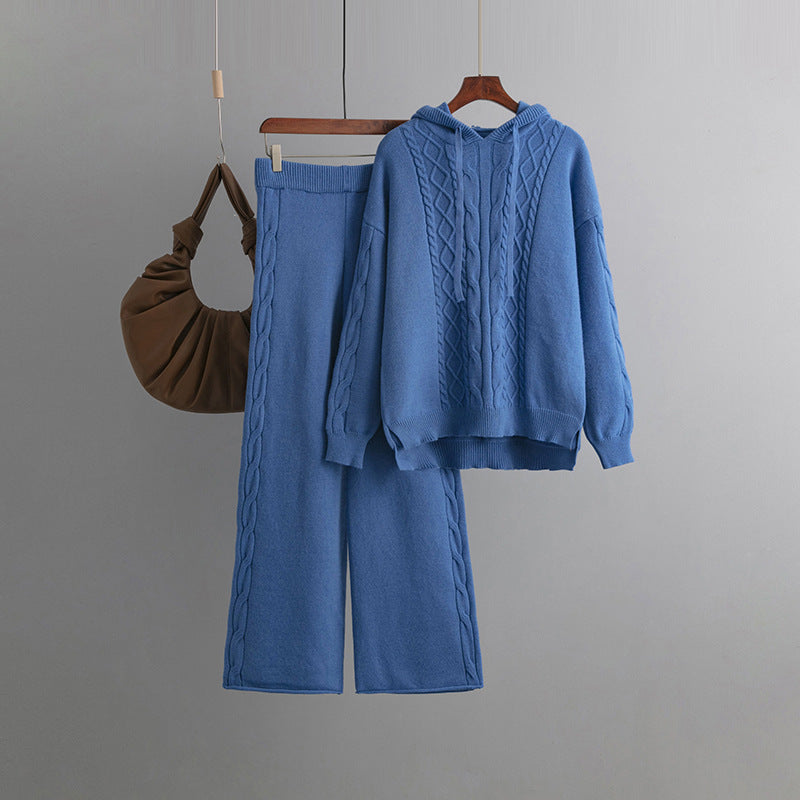 Draping Wide-leg Trousers Twist Two-piece Suit Fashion