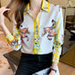 Women's Long Sleeve Lapel Print Shirt