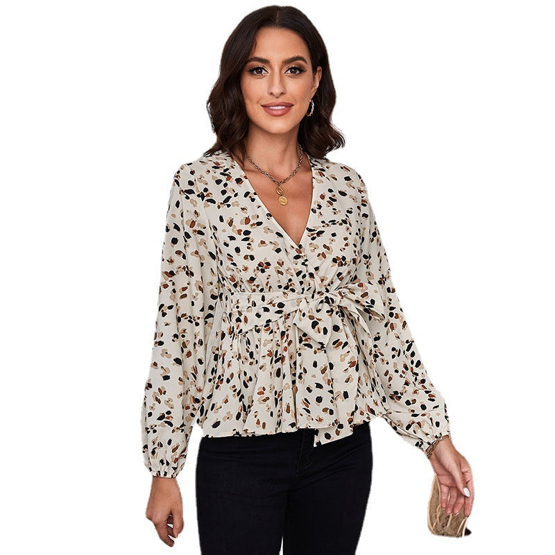 Women's V-neck Slim Fit Slimming Long Sleeves Top
