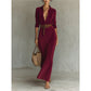 New Waist-tight Long Women's Dress With Belt