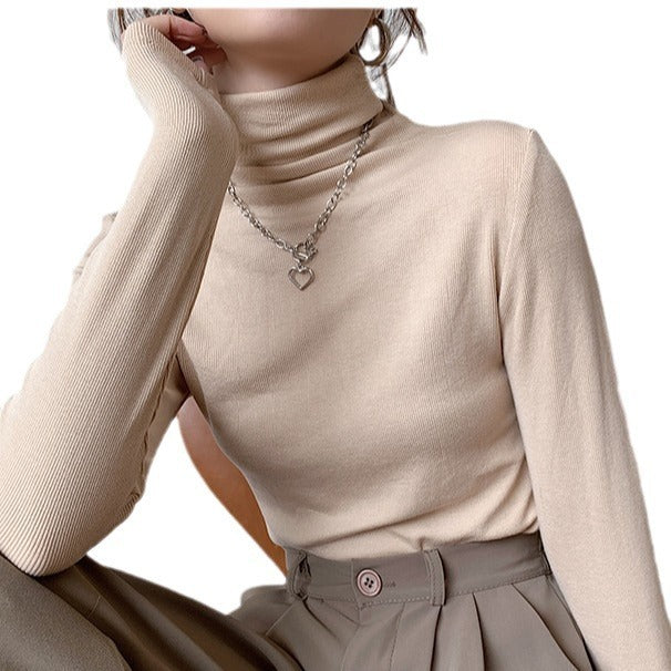 Women's Slim-fit Cotton Turtleneck Bottoming Shirt Inner Wear Blouse