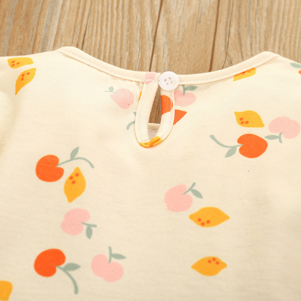 Robe à rayures citron cerise pour fille