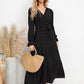 Solid Color Wide Hem Casual Dress Women's Clothing