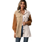 Single-breasted Long-sleeved Color-blocking Shirt Top Women