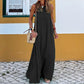 Robe dos nu sans manches de couleur unie pour femme