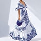 Elegant Chic Womens Printed V-neck Dress