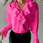 Women's V-neck Solid Color Shirt