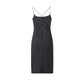 New European And American Backless Slit Slim Sleeveless Sling Dress