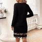 Popular Autumn And Winter Long Sleeve Leopard Print Dress Women