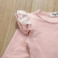 Infant And Toddler Cotton Lace Long-sleeved Harness Lace Long Pants Set