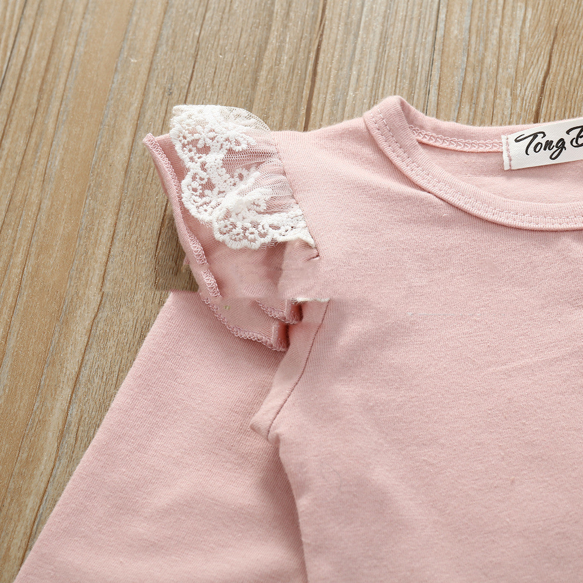 Ensemble pantalon long en dentelle et coton pour bébé et enfant en bas âge