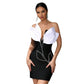Black One-shoulder Sleeveless Flower Bandage Dress