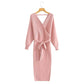 Women's Fashion Series Belt Waist Slit Dress