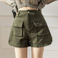 Short en jean décontracté taille haute extensible style américain