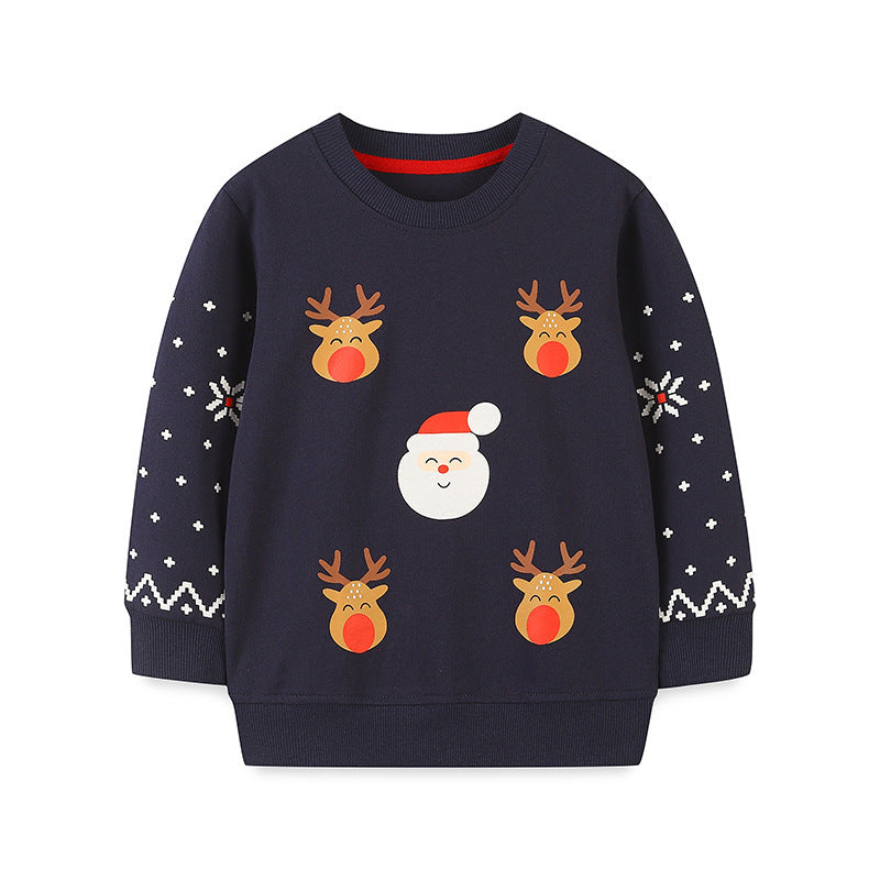 Pull pour enfant style européen et américain, imprimé élan
