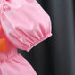 Girl's Square Collar Puff Sleeve Princess Dress