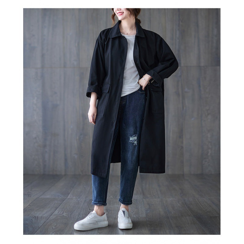 Simple Artistic Turn-down Collar Coat