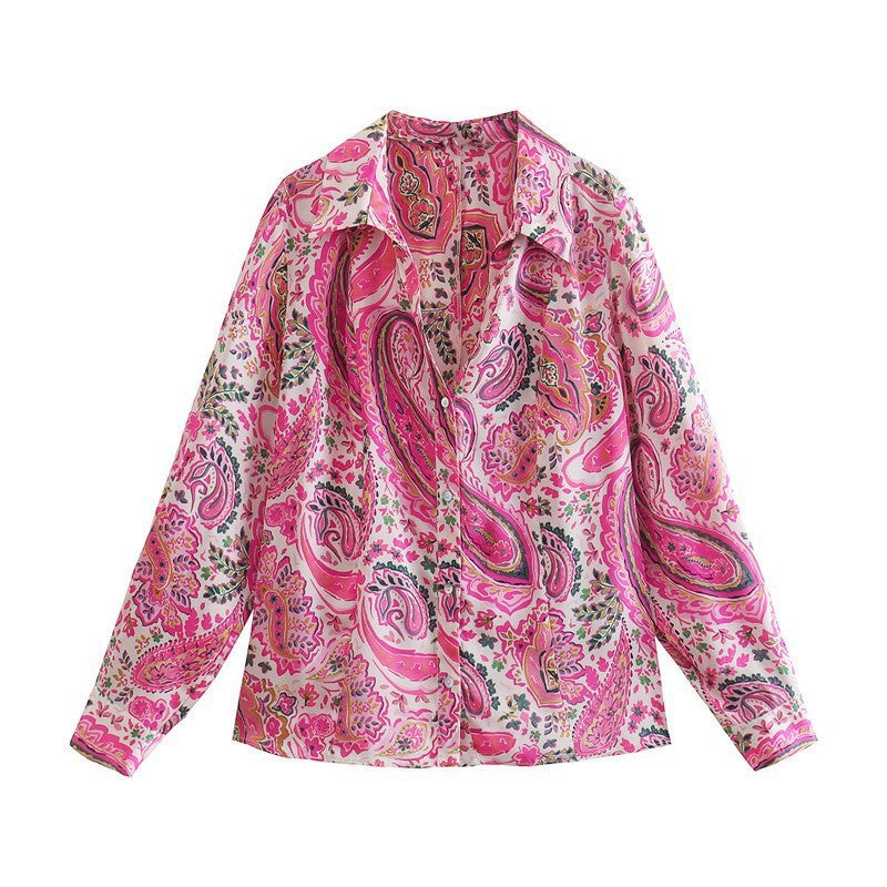 New Women's Retro Casual Printed Shirt Top
