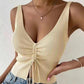 Summer Fashion Drawstring American All-matching Drawstring Vest Top