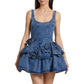 Flower Double Layer Slimming A- Line Slip Dress Short Skirt For Women