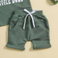 Sports Suit Letter Short Sleeve