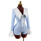 Turn-down Collar Bow-Knot Design Slimming Sweet Cinched Jumpsuit For Women