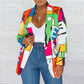 European And American Slim-fit Printed Top Suit Jacket