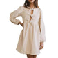 Robe femme col rond manches bouffantes mignonne