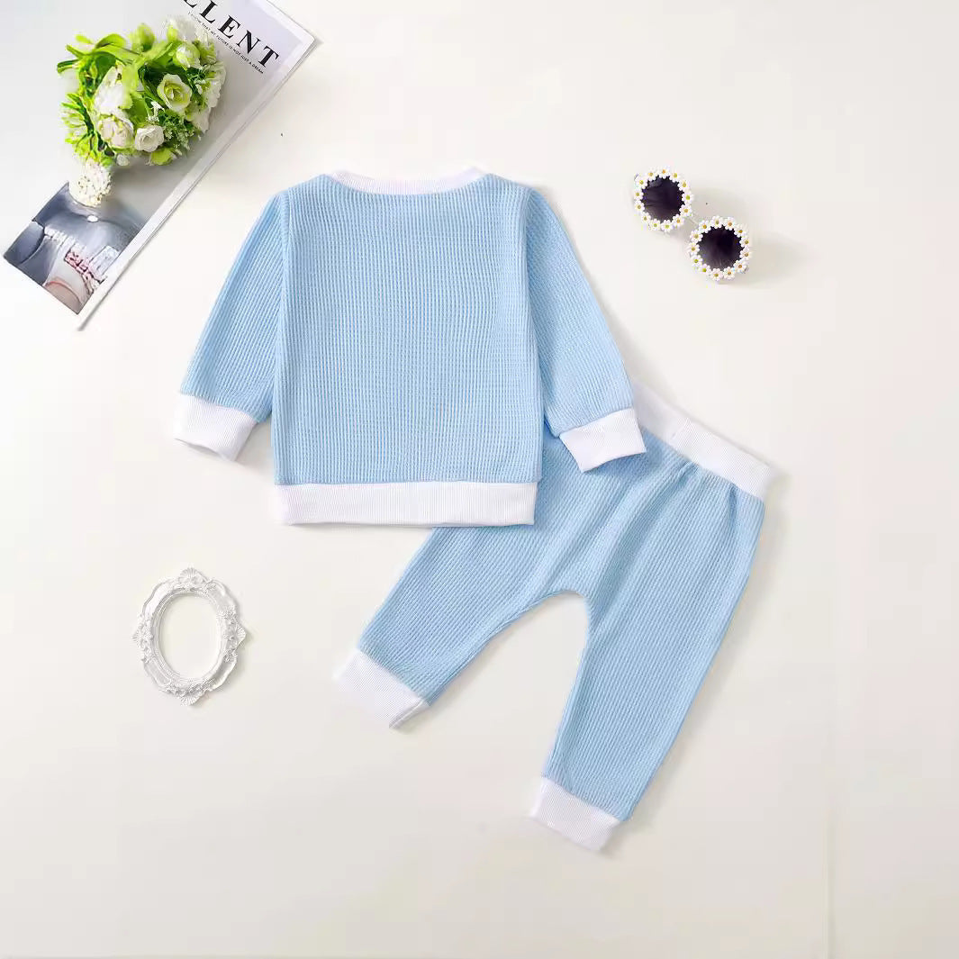 Ensemble pull gaufré imprimé pour fille