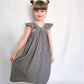 Girls' Ruffled Striped Flying Sleeve Beach Holiday Dress