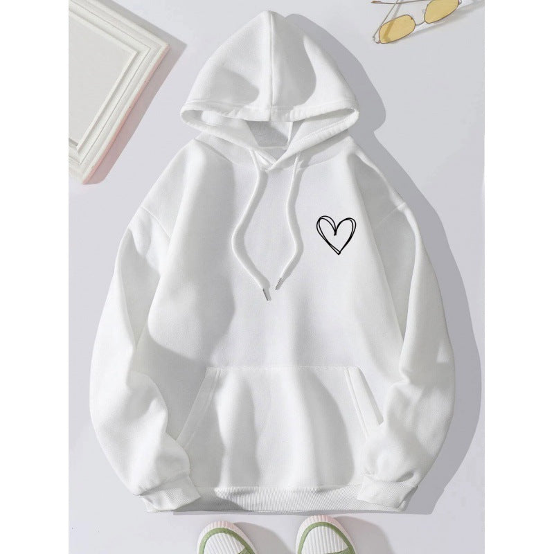 Sweat à capuche brossé style coréen pour femme, style décontracté