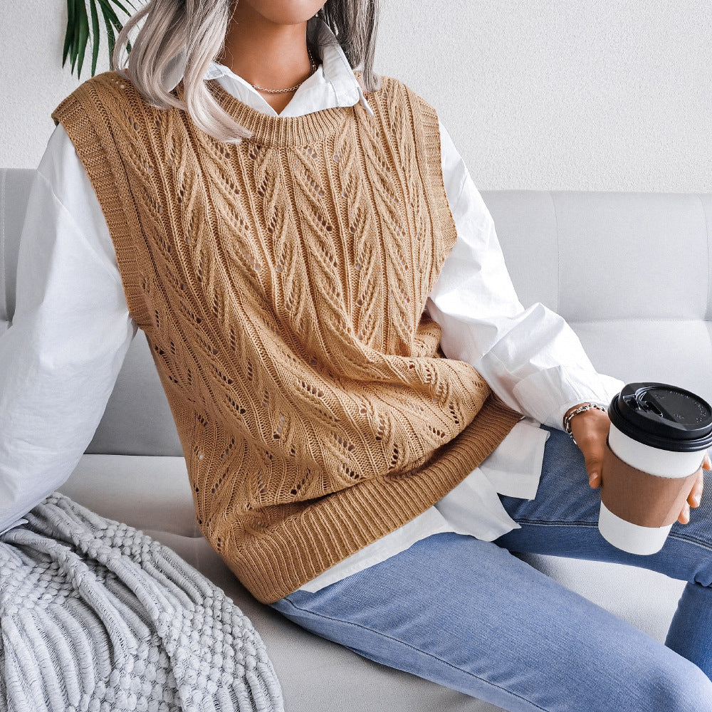 Women's Fashion Casual Knitting Vest Sweater