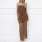New Ruched, Strapless, A-line Dress With An Asymmetrical Flared Hem And A Slim Fit