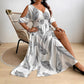 Elegant V-neck Sleeveless Off-shoulder Split Dress