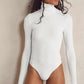 Fashion Ladies Bodysuit Solid Color Turtleneck Long Sleeves