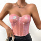 Fashion Sequin Zipper Heavy Industry Tube Top