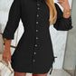 Fashion Personality Drawstring Solid Color Dress Women