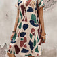 Casual Printed Short Sleeves Round Neck Dress Women