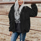 Fashion Women's Zipper Loose Thick Woolen Coat