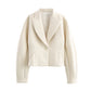 European And American Style Stylish Simple And Versatile Silk Satin Textured Suit Long Sleeve Jacket