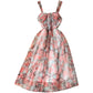 French Tea Break Floral Strap Dress
