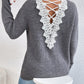 Pull col V pour femme, vêtement d'hiver style streetwear, style années 2000, style bandage, en cachemire, de haute qualité, tendance