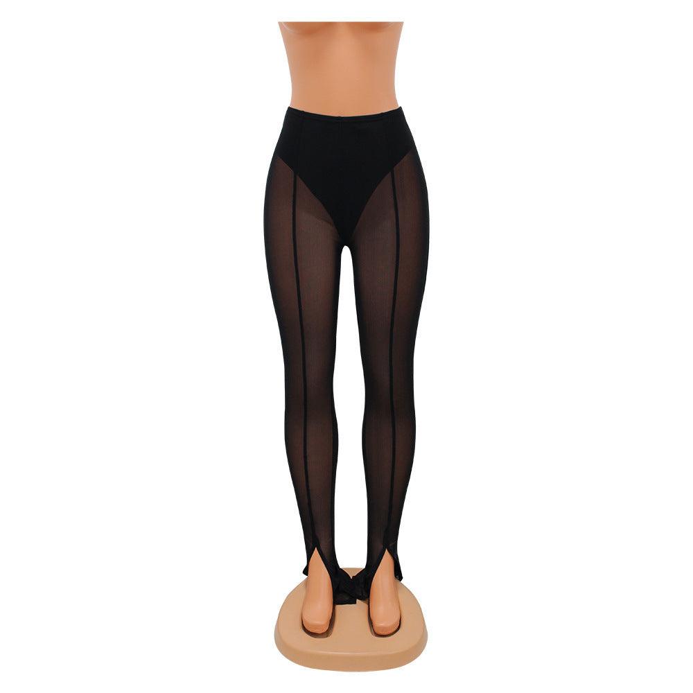 Leggings transparents en maille fine pour femmes