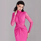 Vintage Lace Pleated Waist Tight Dress