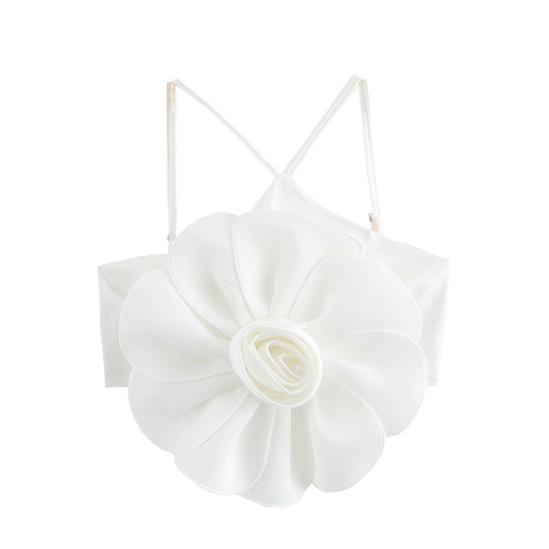 Three-dimensional Flower Decorative Top Fishtail Skirt Two-piece Set