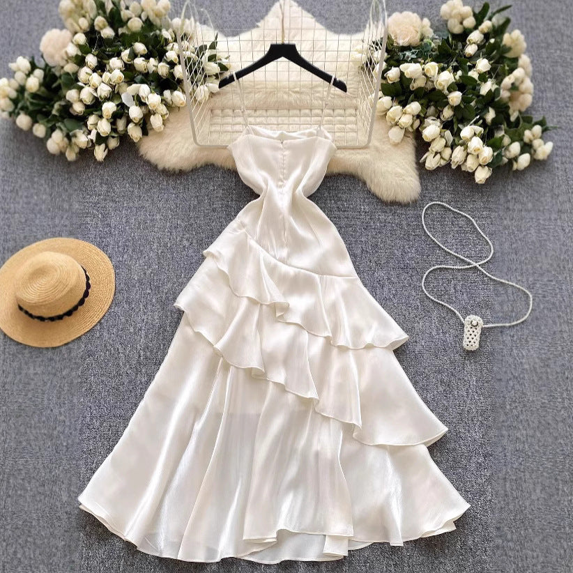 Women's Fashion Ruffles Slim Strap Dress