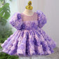 Girls' Three-dimensional Flower French Princess Dress