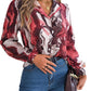 Casual Contrast Color Striped Shirt Suit Collar Long Sleeve Shirt